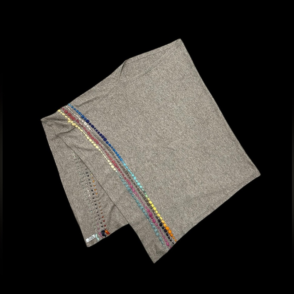 ✨Beige and multi-coloured beaded poncho scarf✨